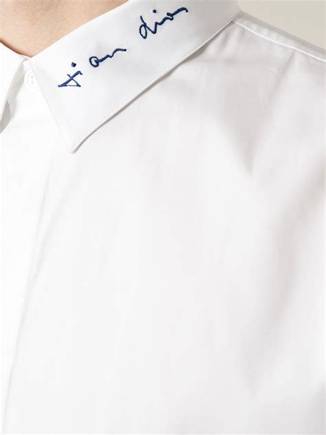 dior collard shirt|Officer Collar Shirt White Cotton Poplin .